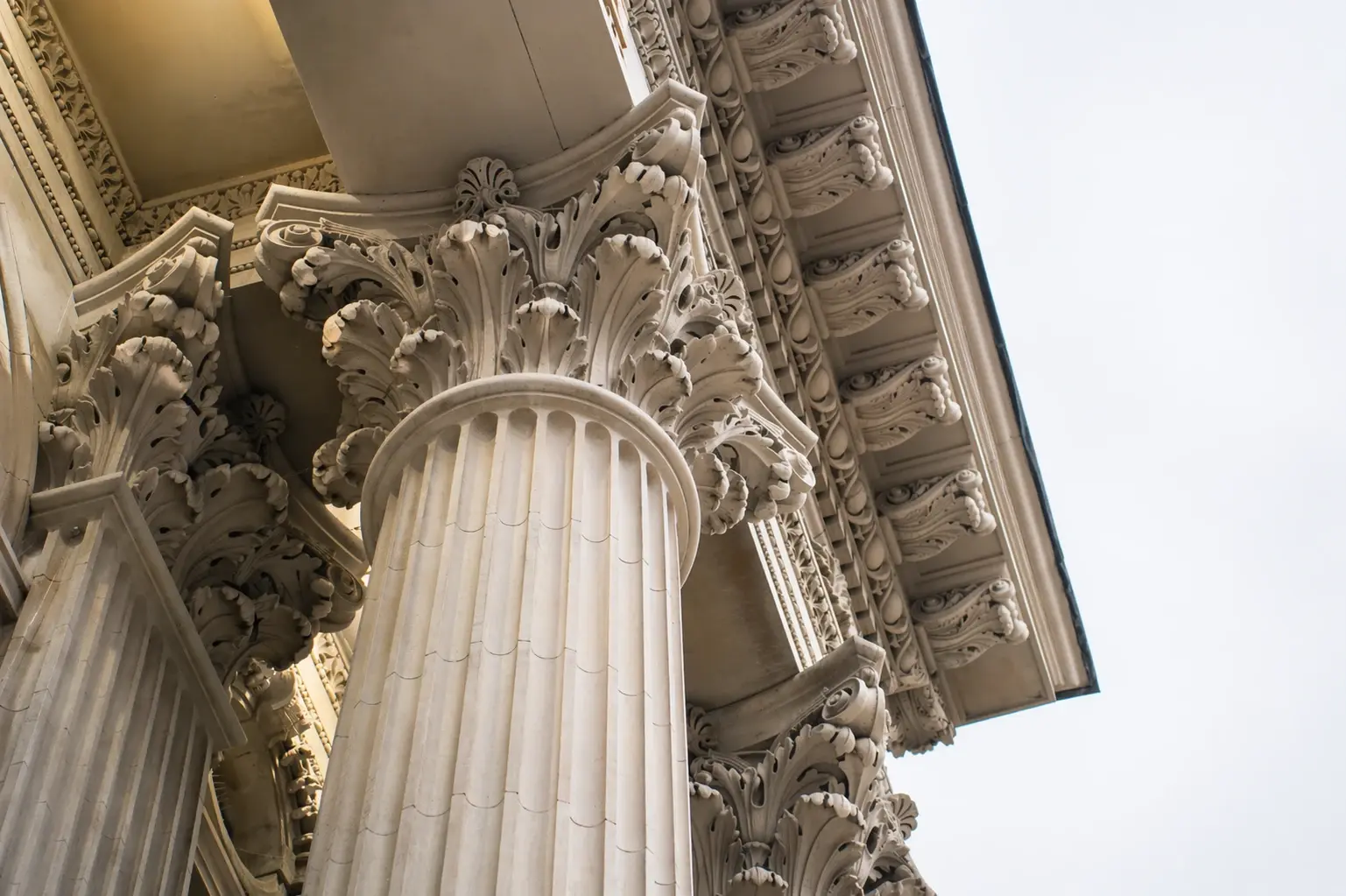 Ornate neoclassical column and frieze 1