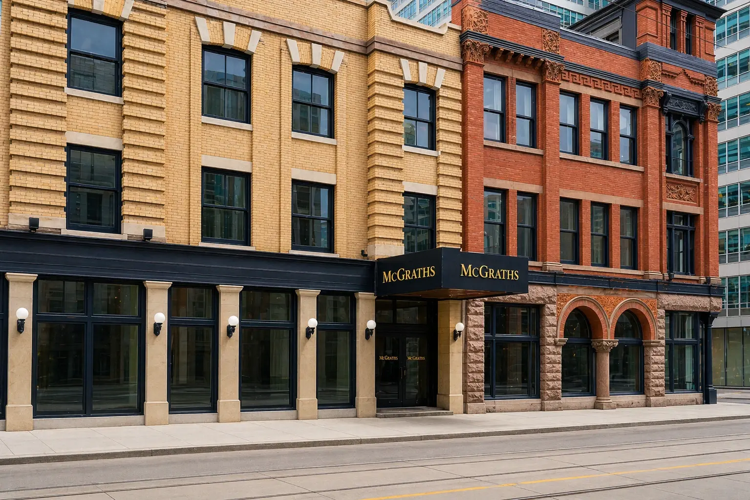 Historic building meets modern skyline 1