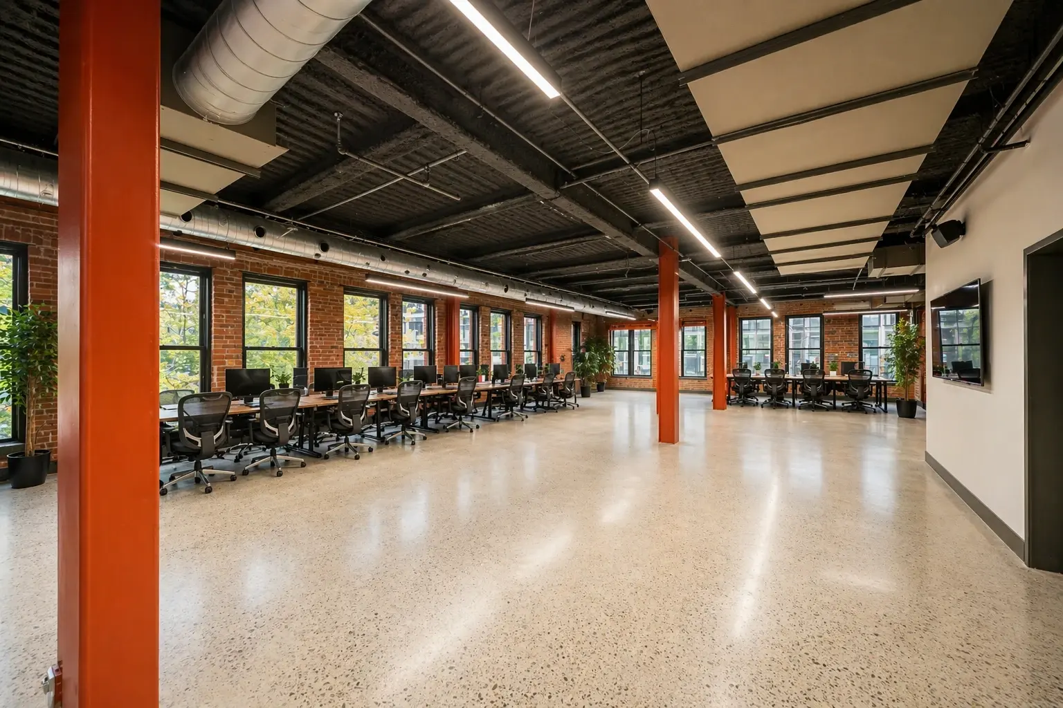 Modern industrial office with natural light 1