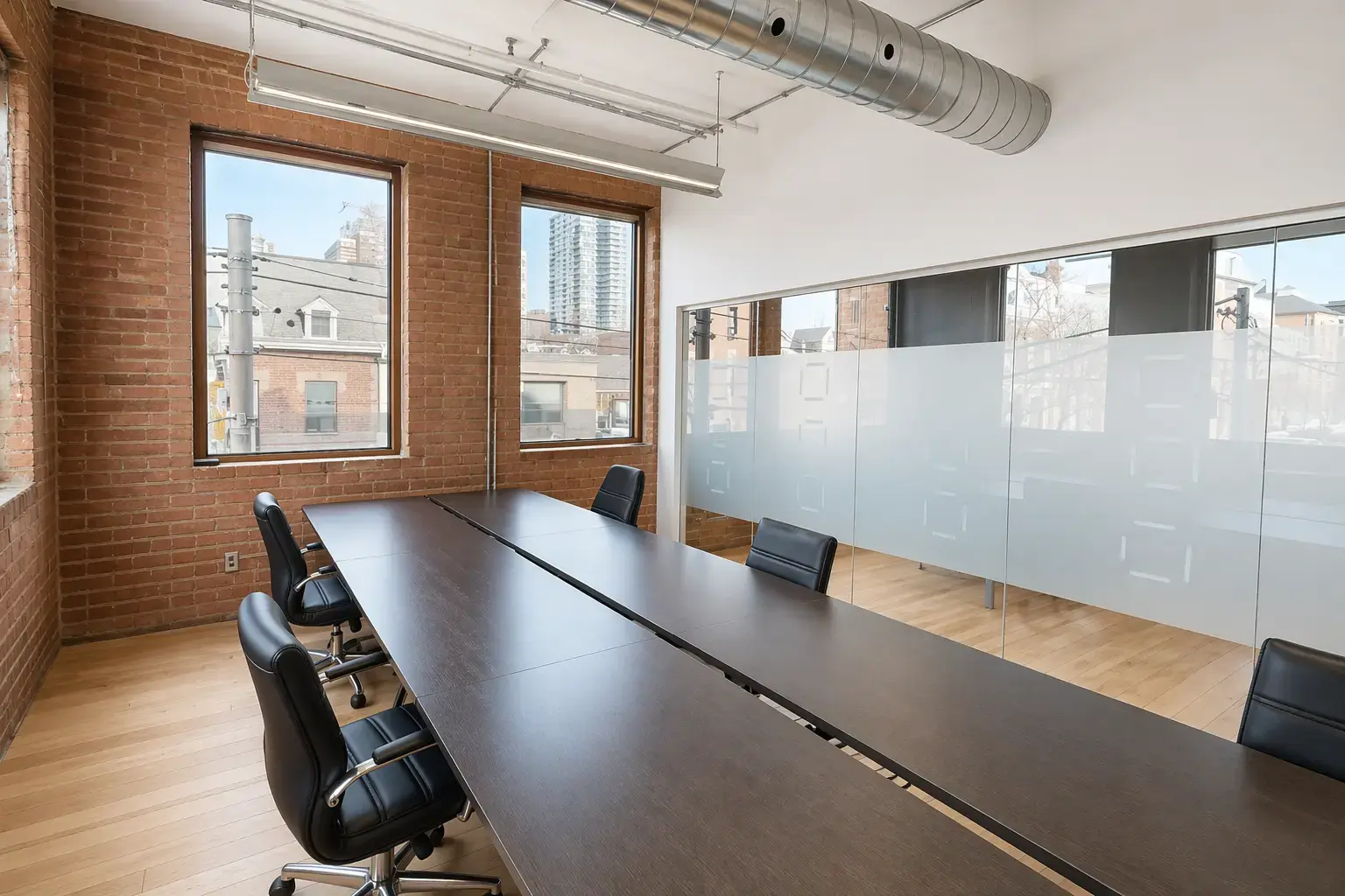 Modern industrial conference room interior
